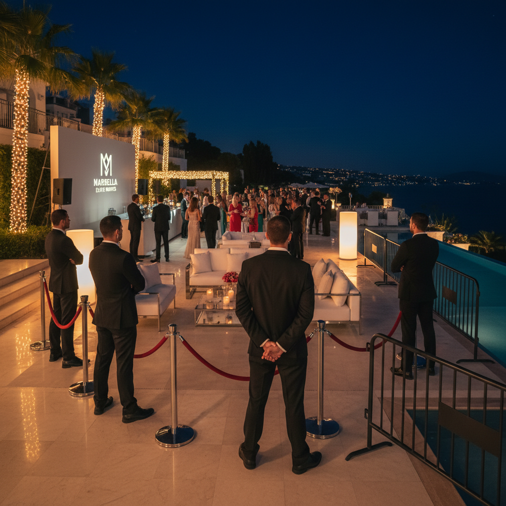 Seguridad en evento nocturno exclusivo con zona VIP en Marbella